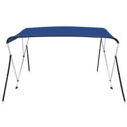   Bimini di Prua con Tendalino a 3 Archi Blu 183x180x137 cm