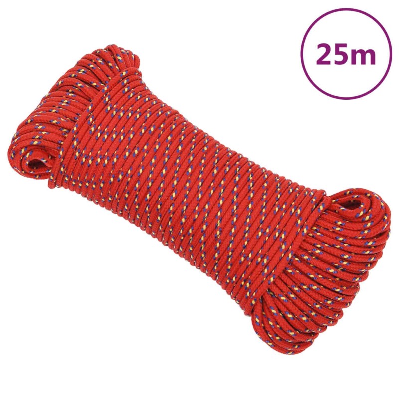   Corda Nautica Rossa 5 mm 25 m in Polipropilene