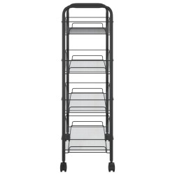 vidaXL Carrello da Cucina con 4 Ripiani Nero 46x26x64 cm in Ferro