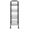 vidaXL Carrello da Cucina con 4 Ripiani Nero 46x26x64 cm in Ferro