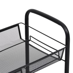 vidaXL Carrello da Cucina con 4 Ripiani Nero 46x26x64 cm in Ferro