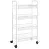 vidaXL Carrello da Cucina con 4 Ripiani Bianco 46x26x64 cm in Ferro