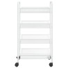 vidaXL Carrello da Cucina con 4 Ripiani Bianco 46x26x64 cm in Ferro