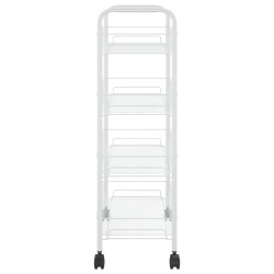 vidaXL Carrello da Cucina con 4 Ripiani Bianco 46x26x64 cm in Ferro