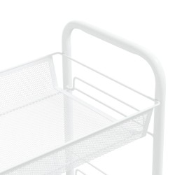 vidaXL Carrello da Cucina con 4 Ripiani Bianco 46x26x64 cm in Ferro