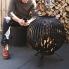 Esschert Design Braciere a Sfera in Acciaio al Carbonio Nero FF400