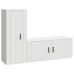   Set di Mobili Porta TV 2 pz Bianco in Legno Ingegnerizzato