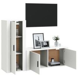   Set di Mobili Porta TV 2 pz Bianco in Legno Ingegnerizzato