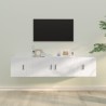   Set Mobili Porta TV 3 pz Bianco in Legno Ingegnerizzato