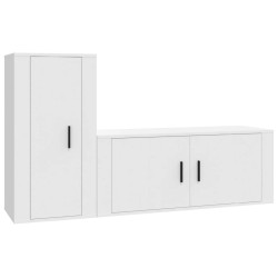   Set di Mobili Porta TV 2 pz Bianco in Legno Ingegnerizzato