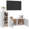   Set di Mobili Porta TV 2 pz Bianco in Legno Ingegnerizzato