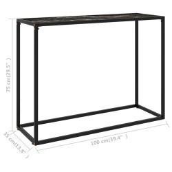   Tavolo Consolle Nero 100x35x75 cm in Vetro Temperato