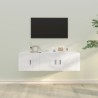   Set di Mobili Porta TV 2 pz Bianco in Legno Ingegnerizzato