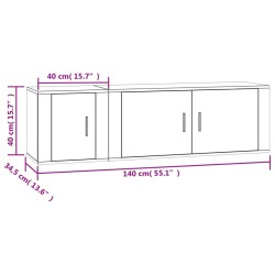   Set di Mobili Porta TV 2 pz Bianco in Legno Ingegnerizzato