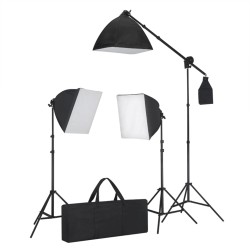 vidaXL Kit Studio Fotografico con Luci Softbox Fondale e Riflettore