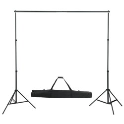 vidaXL Kit Studio Fotografico con Luci Softbox Fondale e Riflettore