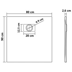   Piatto Doccia in SMC Marrone 90x80 cm