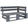 vidaXL Divano Angolare da Giardino Pallet Legno Pino Impregnato Grigio