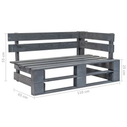 vidaXL Divano Angolare da Giardino Pallet Legno Pino Impregnato Grigio