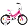 Bici per Bambini 14 Pollici Nera e Rosa