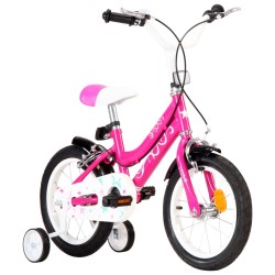 Bici per Bambini 14 Pollici Nera e Rosa