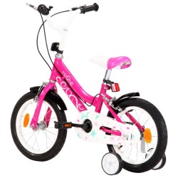 Bici per Bambini 14 Pollici Nera e Rosa