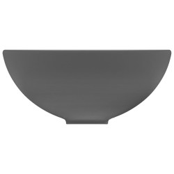   Lavandino Lusso Rotondo Grigio Scuro Opaco 32,5x14 cm Ceramica