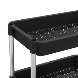 vidaXL Carrello da Cucina 5 Ripiani Nero 42x29x128 cm Ferro e ABS