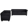 vidaXL Divani Chesterfield a 2 Posti e a 3 Posti in Similpelle Nero 