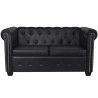 vidaXL Divani Chesterfield a 2 Posti e a 3 Posti in Similpelle Nero 