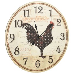 Orologio da Parete Design Gallo Multicolore 60 cm in MDF