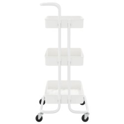 vidaXL Carrello da Cucina 3 Ripiani Bianco 42x35x85 cm Ferro e ABS