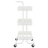 vidaXL Carrello da Cucina 3 Ripiani Bianco 42x35x85 cm Ferro e ABS