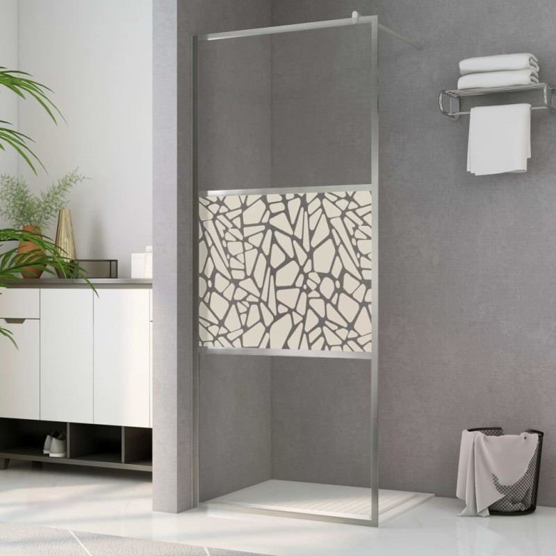   Parete per Doccia Walk-in in Vetro ESG Design Pietra 90x195 cm