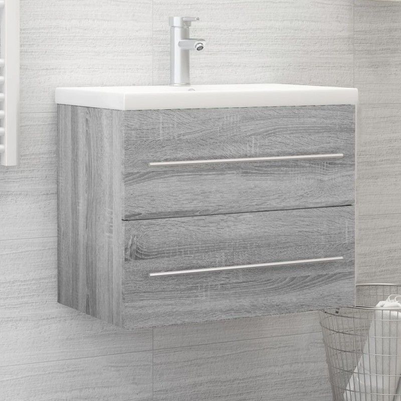   Mobile Lavabo Grigio Sonoma 60x38,5x48 cm in Legno Ingegnerizzato