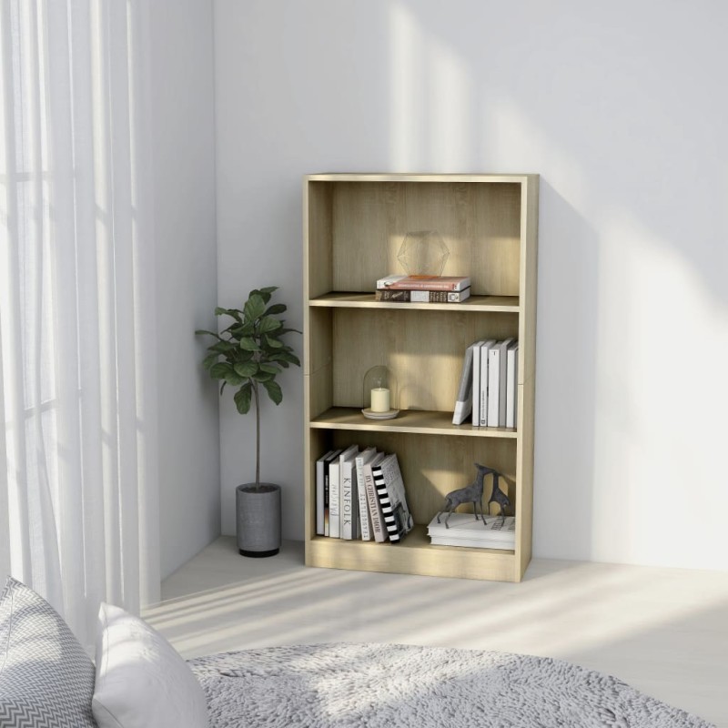   Libreria a 3 Ripiani Sonoma 60x24x109 cm in Legno Ingegnerizzato