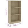   Libreria a 3 Ripiani Sonoma 60x24x109 cm in Legno Ingegnerizzato