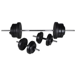 vidaXL Panca Reclinabile con Rack Bilanciere e Set Manubri 60,5 kg