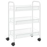 vidaXL Carrello da Cucina con 3 Ripiani Bianco 46x26x64 cm in Ferro