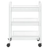 vidaXL Carrello da Cucina con 3 Ripiani Bianco 46x26x64 cm in Ferro