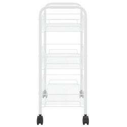 vidaXL Carrello da Cucina con 3 Ripiani Bianco 46x26x64 cm in Ferro