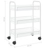 vidaXL Carrello da Cucina con 3 Ripiani Bianco 46x26x64 cm in Ferro