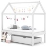 vidaXL Giroletto per Bambini Cassetto Bianco in Pino Massello 70x140cm