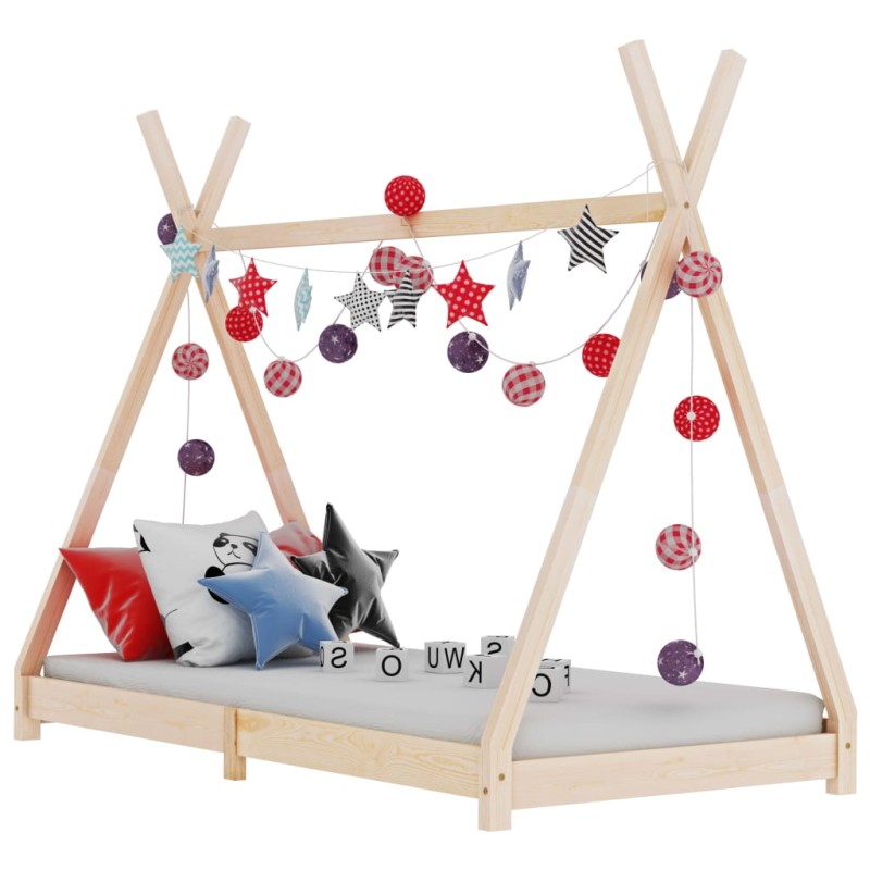 vidaXL Giroletto per Bambini in Legno Massello di Pino 70x140 cm