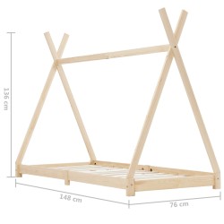 vidaXL Giroletto per Bambini in Legno Massello di Pino 70x140 cm