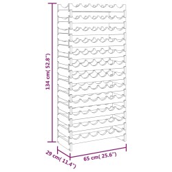 vidaXL Portavini 65x29x134 cm in Legno Massello di Pino