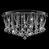   Lampadario Perle di Cristallo Argento Rotondo 4  Lampadine G9