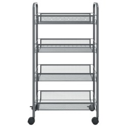 vidaXL Carrello da Cucina con 4 Ripiani Grigio 46x26x64 cm in Ferro