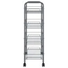 vidaXL Carrello da Cucina con 4 Ripiani Grigio 46x26x64 cm in Ferro