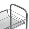 vidaXL Carrello da Cucina con 3 Ripiani Grigio 46x26x64 cm in Ferro